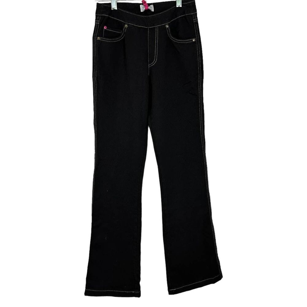 Pajama Jeans Womens SZ XXS (00) Black Stretch Denim Pull On Jeans‎ Bootcut NWT